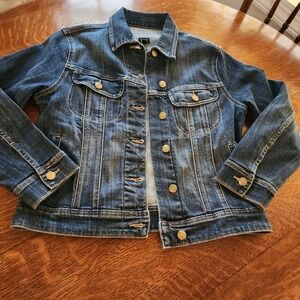 LEE‎ Denim Jacket Women's Blue Button Front Jean Medium Petite 90s EUC trendy